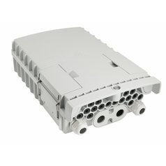 FTTx BOX C16-KASP v2, optický vonkajší  box (uchytenie na stenu/stĺp), rámček pre kazetový SPLITTER (max. 1x16), vstup 2 priebežne / 2xPG, zámok s kľúčikom + CLIP , výstup 16 x SC