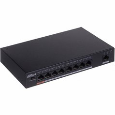 PFS3009-8ET-96 - 8-portový switch Dahua, 8xFE PoE, 1xFE, 96W, flow control