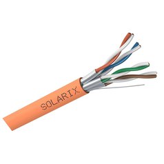 SOLARIX STP CAT6A SXKD-6A-STP-LSOH-B2ca - VNÚTORNÝ dátový kábel CAT6A, LSOH plášť B2ca, drôt, oranžový, balenie: 500m drevený bubon, kód: 26000037