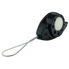 Kotevná svorka koncová FISH-CLAMP do 3mm - pre inštaláciu univerzálneho SAMONOSNÉHO optického DROP FTTx kabelu o priemere 3mm . Neotvárateľné oceľové oko pre uchytenie k stene alebo k stĺpu.