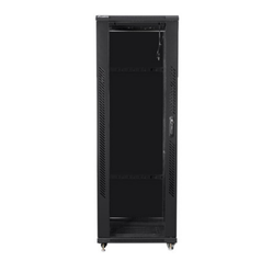 RACK 47U-800 sklo – celoplechový rozvádzač stojanový 19" 47U, dvierka sklenené, rozmer:  (v2270xš800xh800)mm