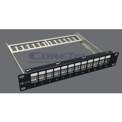 SOLARIX Patchpanel SX12M-0-STP-BK-UNI-10, 12 portov STP, univerzál, modulárny, neosadený, čierny, 1U, kód: 24000110