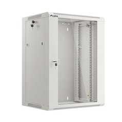 RACK 15U-450 plech – celoplechový rozvádzač závesný 19" 15U, dvierka sklenené, rozmer:  (v770xš570xh450)mm, rack v demonte