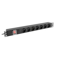 ACAR 19“ IEC 7x230V - sieťový napájací panel 19'', 7x230V, 1U, dĺžka 2m