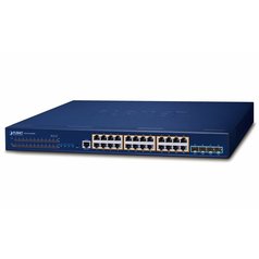 Planet SGS-6310-24P4X, L3 24-Port 10/100/1000T 802.3at PoE + 4-Port 10G, SFP+ Stackable, Managed Switch