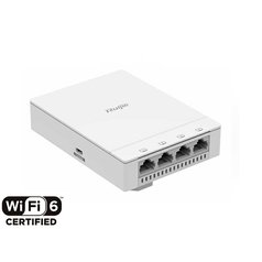 RUIJIE  RG-AP180, Wi-Fi 6 (802.11ax) Wall Plate AP, up to 4 spatial streams, up to 1774.5Mbps, 1x 1G uplink port, 4x 1G LAN ports, Fat/Fit AP switchover, bundled with Ruijie Cloud Service lifetime license