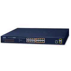 Planet GS-4210-16P2S - 16-Port 10/100/1000T 802.3at PoE + 2-Port 100/1000X SFP managed Switch/220W