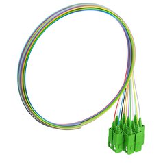 FIBRAIN Optický pigtail SC/APC (12-ks, colour) SM, G657A1, 2m, 9/125, 0.9mm, Gold, EASY-STRIP  (G-SET12-SCA-XX-S-002-0-P9-D-09-12)