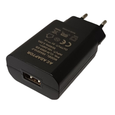 Zdroj 5VDC 1A 5W Vidlica EU, USB čierny