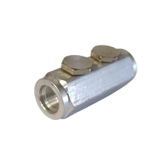 CF28 - spojka 5/8" - 5/8" female, vnútorný vodič pod skrutku (feed throught konektor)
