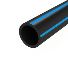 HOHLE HDPE 50/44mm – čierna optická chránička 50 mm, hrúbka steny 3,0 mm, 1 x modrý pásik,  balenie: 100m zvitok