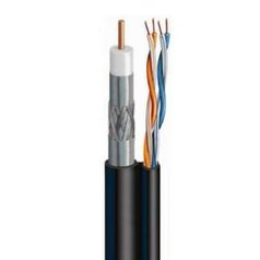 Multirich RG6 2/24 - koaxiálny kábel OREN RG6 (4,8), šedý PVC plášť, 1x tienenie Al fólia + 1x 60% opletenie, 2 x CU 24AWG točené páry, penové dielektrikum, 305m bubon