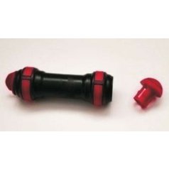 S-DB12/8mm spojka čierna - spojka na mikrotrubičku 12mm s trvalým klipom pre priamu pokládku (DB), čierna