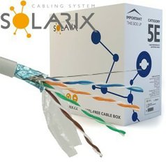 SOLARIX FTP Cat5e, SXKL-5E-FTP-PVC-GY, LANKO - VNÚTORNÝ dátový kábel Cat5e, PVC plášť, lanko, balenie: 305m krabica, kód: 27800401