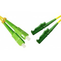 E2000/APC-SC/APC-2m 9/125 DX G657A1 - optický patchcord, Duplex, Corning 9/125/2000, G657A1, dĺžka 2m