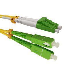 SC/APC-LC/APC-20m  9/125 DX G657A1 – optický patchcord, Duplex, 9/125/3000, G657A1, dĺžka 20m