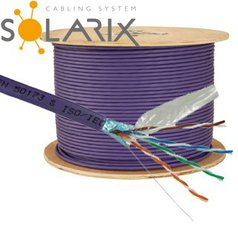 SOLARIX FTP CAT5e, SXKD-5E-FTP-LSOH - VNÚTORNÝ dátový kábel CAT5e, LSZH plášť, drôt, balenie: 500m bubon, kód: 27655152